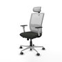 PIQUERAS Y CRESPO Silla de oficina Haches con mecanismo Sincro/Traslack, Negro y Blanco