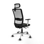 PIQUERAS Y CRESPO Silla de oficina Haches con mecanismo Sincro/Traslack, Negro y Blanco