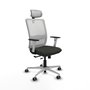 PIQUERAS Y CRESPO Silla de oficina Haches con mecanismo Sincro/Traslack, Negro y Blanco