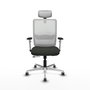 PIQUERAS Y CRESPO Silla de oficina Haches con mecanismo Sincro/Traslack, Negro y Blanco