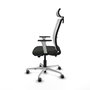 PIQUERAS Y CRESPO Silla de oficina Haches con mecanismo Sincro/Traslack, Negro y Blanco