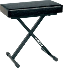 QUIKLOK Banqueta Piano X Deluxe Negra Ajustable en Altura Plegable Imitación Cuero