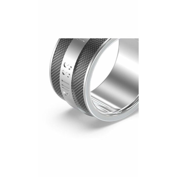 Guess JUMR03209JWSTBK62 Anillo Legacy para Hombre en Acero Inoxidable Gris
