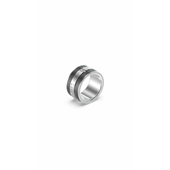 Guess JUMR03209JWSTBK62 Anillo Legacy para Hombre en Acero Inoxidable Gris