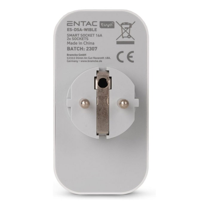 ENTAC Adaptador de enchufe WIFI 2-fach ES-DSA-WIBLE Blanco