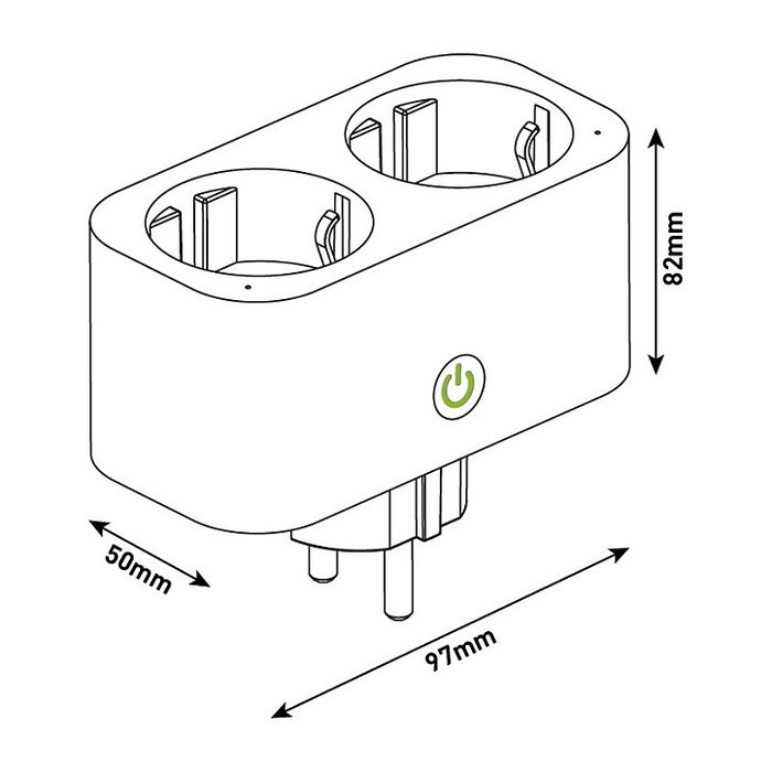 ENTAC Adaptador de enchufe WIFI 2-fach ES-DSA-WIBLE Blanco