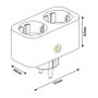 ENTAC Adaptador de enchufe WIFI 2-fach ES-DSA-WIBLE Blanco