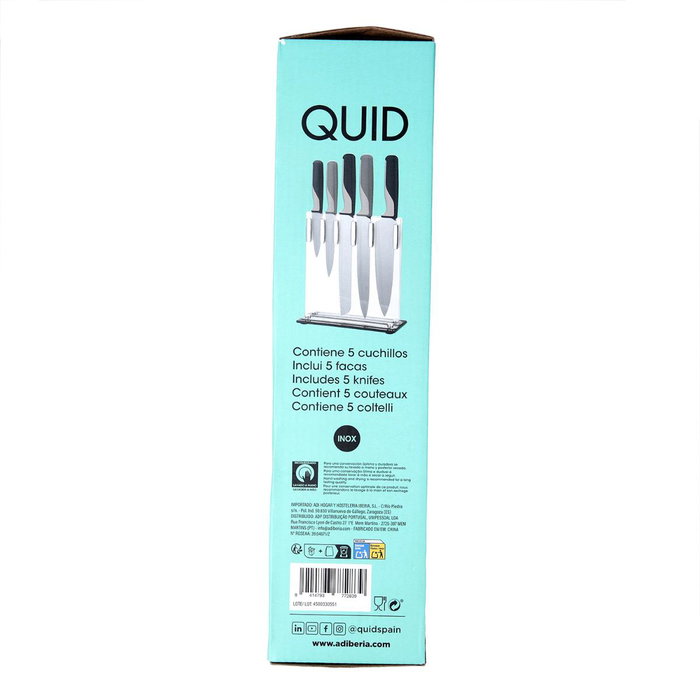 Quid Set Tacoma con 5 Cuchillos Oasis QD y Taco Gris