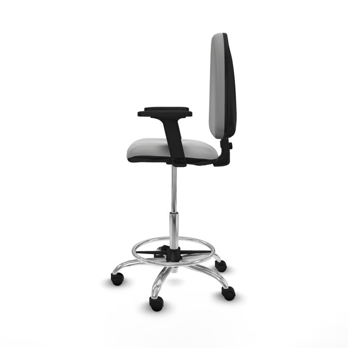 PIQUERAS Y CRESPO Taburete Aýna Gris Claro con Brazos 2D PIQUERAS Y CRESPO Taburete Aýna Gris Claro con Brazos 2D