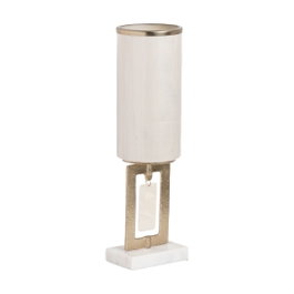 Ixia Jarrón Blanco Metal-Cristal Decoración 12,50 x 12,50 x 47 cm