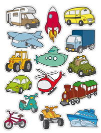 Gomets Apli Tematicos Bolsa 3H Removibles Transportes 45 Uds. (11442) (Set de 5)