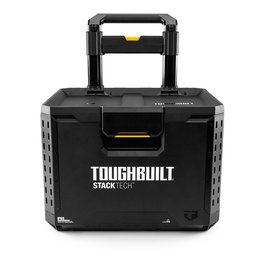 Toughbuilt Caja de Herramientas con Ruedas Stacktech, 53 x 40.5 x 40 cm, Mango Telescópico, 2 Ruedas Todo Terreno, Capacidad 113 kg, Modular y Apilable, IP65, Polímero y Acero