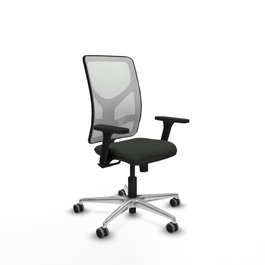 PIQUERAS Y CRESPO Silla de oficina Motilla con mecanismo Sincro, Blanco y Negro