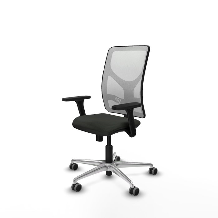 PIQUERAS Y CRESPO Silla de oficina Motilla con mecanismo Sincro, Blanco y Negro