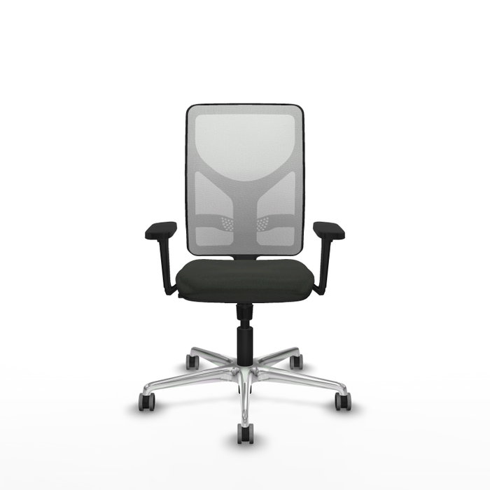PIQUERAS Y CRESPO Silla de oficina Motilla con mecanismo Sincro, Blanco y Negro