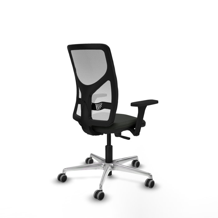 PIQUERAS Y CRESPO Silla de oficina Motilla con mecanismo Sincro, Blanco y Negro