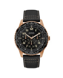 Guess W1170G2 con correa de cuero negro y caja rosa