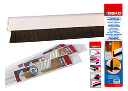 GEKO Perfil de Aluminio con Cepillo para Bajo Puerta 1m x 42mm Blanco