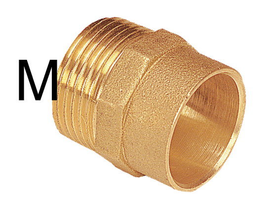 Accesorio de latón para soldar FIG.243 entronque macho 18x1/2 Accesorio de latón para soldar FIG.243 entronque macho 18x1/2