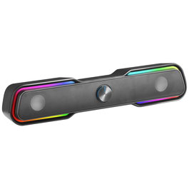 Mars Gaming MSBX Barra de Sonido Soundbar Gaming 10W RGB Dinámico Bluetooth 5.0 Negro para PC, Consola, TV y Smartphone con Procesador DSP