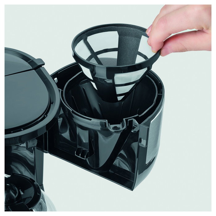 Severin KA 4808 Cafetera de Filtro para Café Molido, 750W, Hasta 4 Tazas, Función Anti-goteo y Apagado Automático, Color Negro/Acero Inoxidable