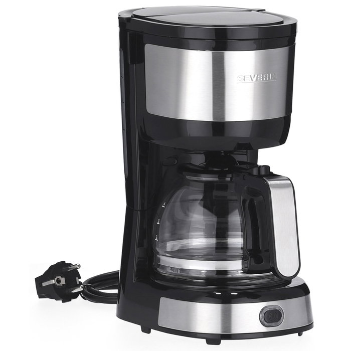 Severin KA 4808 Cafetera de filtro, 4 tazas, Negro/Acero inoxidable Severin KA 4808 Cafetera de filtro, 4 tazas, Negro/Acero inoxidable