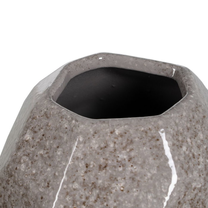 Ixia Jarrón Decorativo de Cerámica Gris 23 x 23 x 35 cm Ixia Jarrón Decorativo de Cerámica Gris 23 x 23 x 35 cm