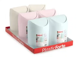 Plasticforte Papelera Tiny Sobremesa 1.6L Plástico Colores Surtidos 12.5x12.5x17.5 cm
