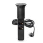 Emuca Multiconector Vertikal con 3 Enchufes Schuko, 1 USB A y 2 USB C, Negro
