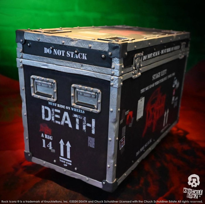 Death Estatua Rock Ikonz On Tour Road Case & Telón de fondo del escenario The Sound of Perseverance Tour 1998