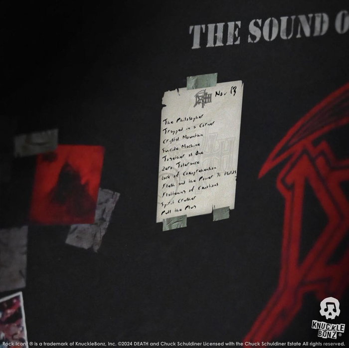 Death Estatua Rock Ikonz On Tour Road Case & Telón de fondo del escenario The Sound of Perseverance Tour 1998
