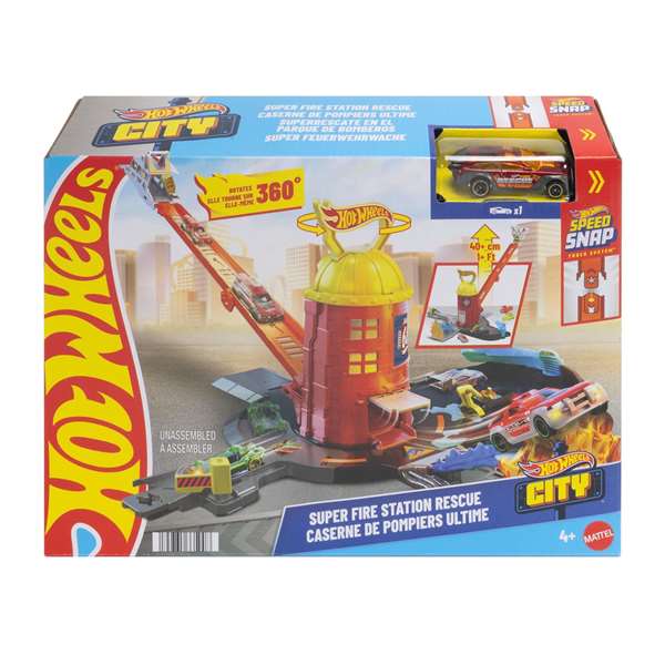 Mattel Hot Wheels City Estation de Bomberos - Coche de bomberos de juguete para niños a partir de 3 años (Juguete en español)