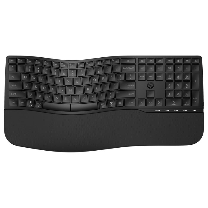 HP 685 Teclado Comfort Dual-Mode Inalámbrico RF Wireless + Bluetooth Completo Negro con Descansa Muñecas para Oficina