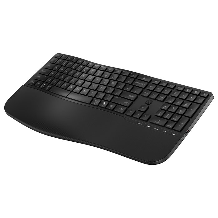 HP 685 Teclado Comfort Dual-Mode Inalámbrico RF Wireless + Bluetooth Completo Negro con Descansa Muñecas para Oficina