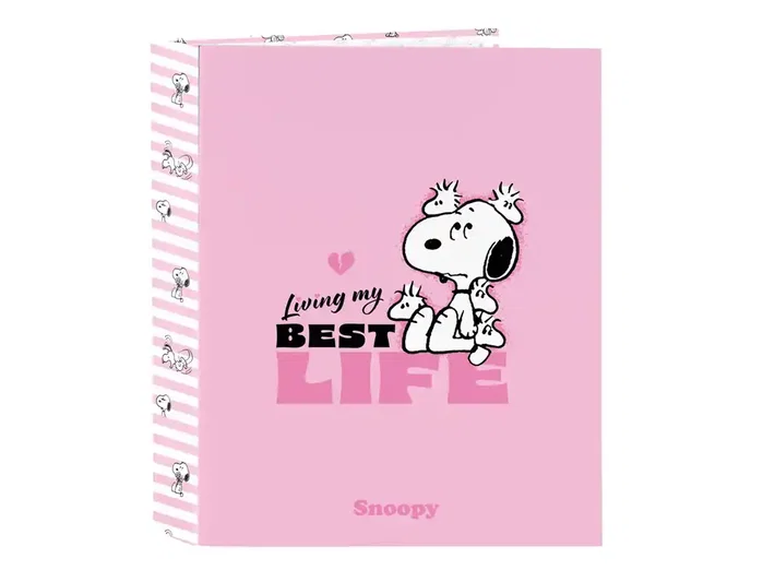 Safta Carpeta de Cartón Folio Snoopy con 4 Anillas y Lomo Ancho Safta Carpeta de Cartón Folio Snoopy con 4 Anillas y Lomo Ancho