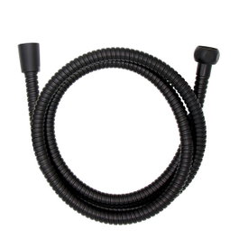 Wenko Flexo de ducha de acero inoxidable 150 cm negro