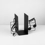 Aberto Design Sujetalibros 18 Metal Negro 30.5x14x22 cm