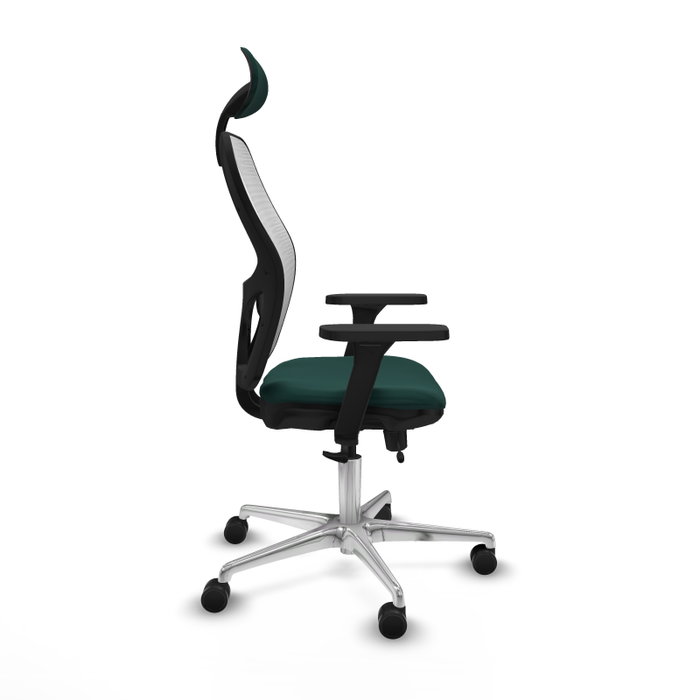 PIQUERAS Y CRESPO Silla de oficina Jorquera con mecanismo Sincro/Traslack, Verde botella y Blanco
