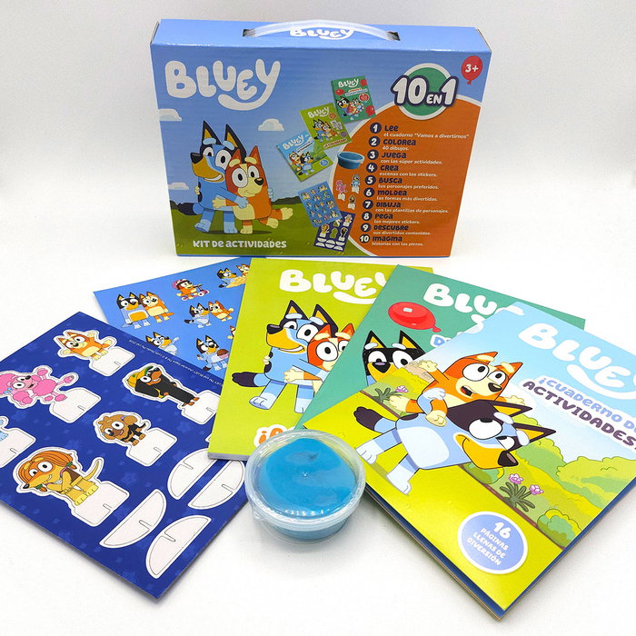 Imagiland Maletín 10 en 1 Bluey Actividades Infantiles +3 años Español