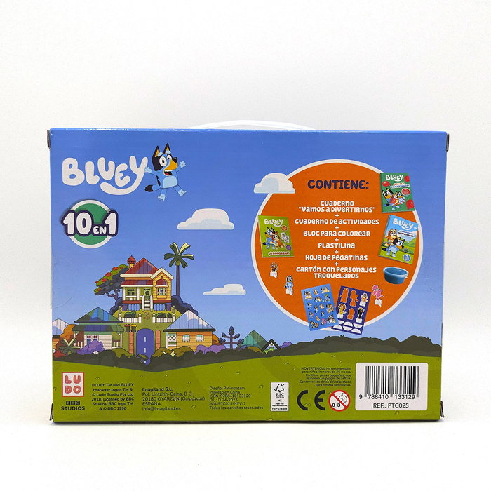 Imagiland Maletín 10 en 1 Bluey Actividades Infantiles +3 años Español