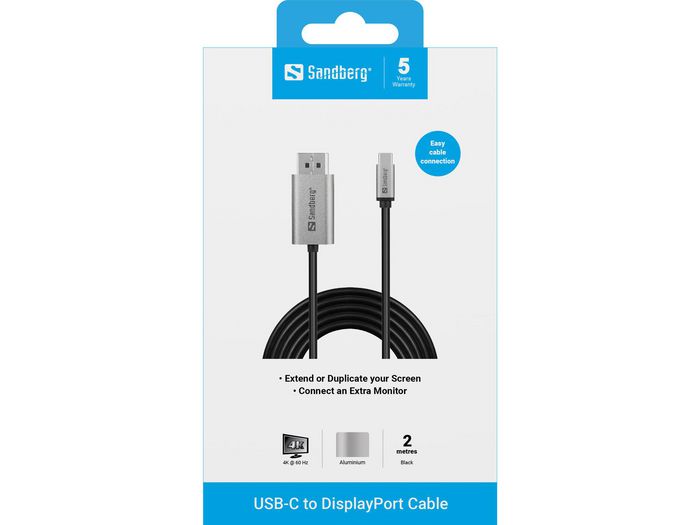Sandberg Cable Adaptador 24 pin USB-C (M) a DisplayPort (M)</div> Sandberg Cable Adaptador 24 pin USB-C (M) a DisplayPort (M)</div>