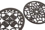 DKD Home Decor Soporte de Hierro Colado 18x18x1,5 cm para Macetas Marrón Oscuro