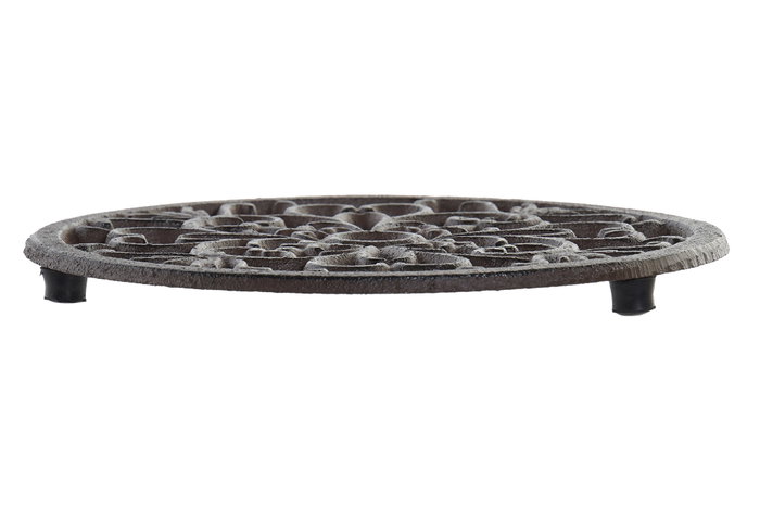 DKD Home Decor Soporte de Hierro Colado 18x18x1,5 cm para Macetas Marrón Oscuro