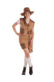Creaciones Llopis Disfraz Adulto Exploradora Talla L Falda Chaleco Bolso Sombrero