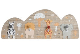 DKD Home Decor Perchero Little Jungle de MDF y Metal con 4 Perchas
