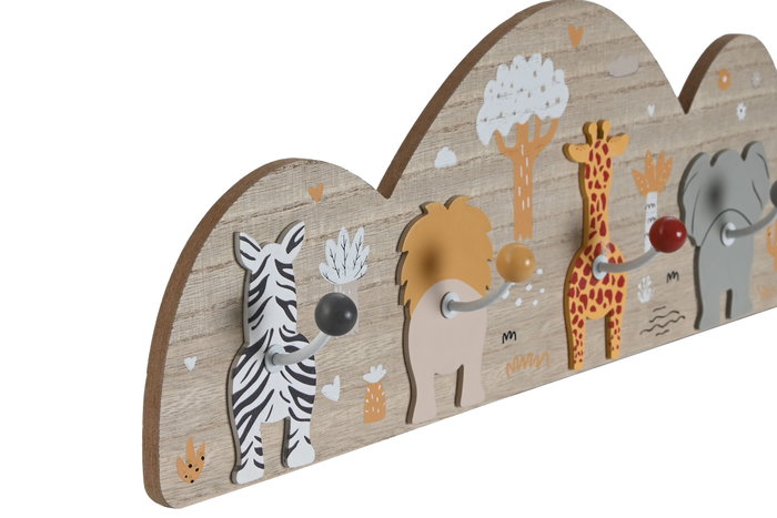 DKD Home Decor Perchero Kids Natural Multicolor 5 x 15 x 40 cm Mdf Metal 4 Perchas Animales DKD Home Decor Perchero Kids Natural Multicolor 5 x 15 x 40 cm Mdf Metal 4 Perchas Animales
