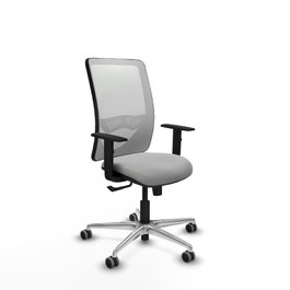 PIQUERAS Y CRESPO Silla de oficina Zulema con mecanismo Sincro, Gris claro y Blanco