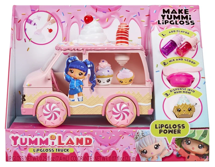 MGA Entertainment Yummiland Lipgloss Truck - Camión Tráiler de Juguete con Minifiguras para Niños de 4 a 12 años - Multicolor - Ref: 541073-EUC