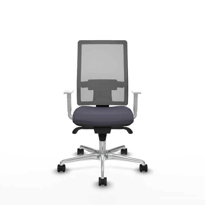PIQUERAS Y CRESPO Silla de oficina Horna Gris con mecanismo Sincro y reposabrazos blancos
