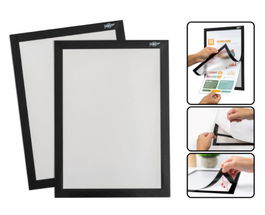 Faibo 40602 Bolsa Marcos Magnéticos Adhesivos A4 Negro Pack 2 Unidades